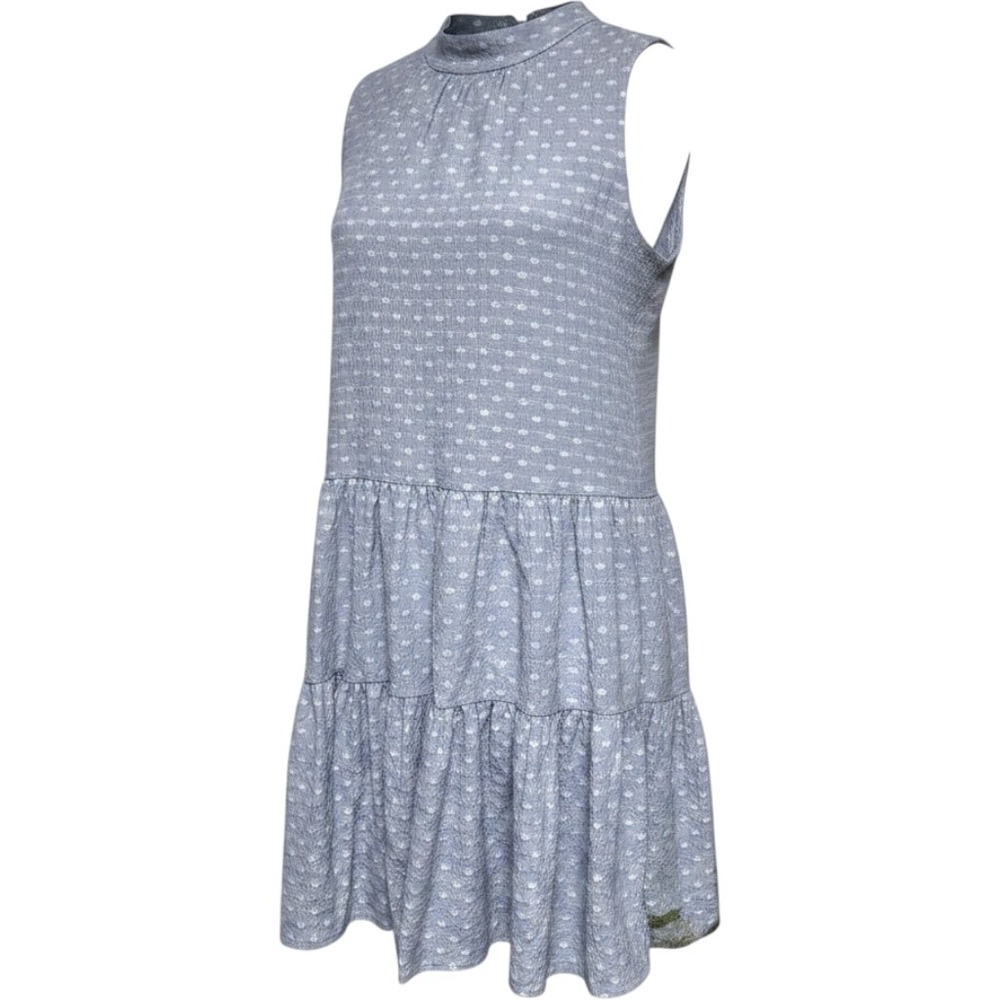 Calvin Klein Sleeveless Blue Ruffle Tiered Midi Sundress Womens 8